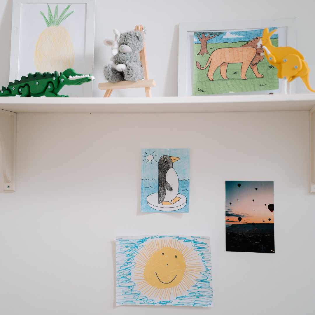 Frame your child's artwork and hang it in your home