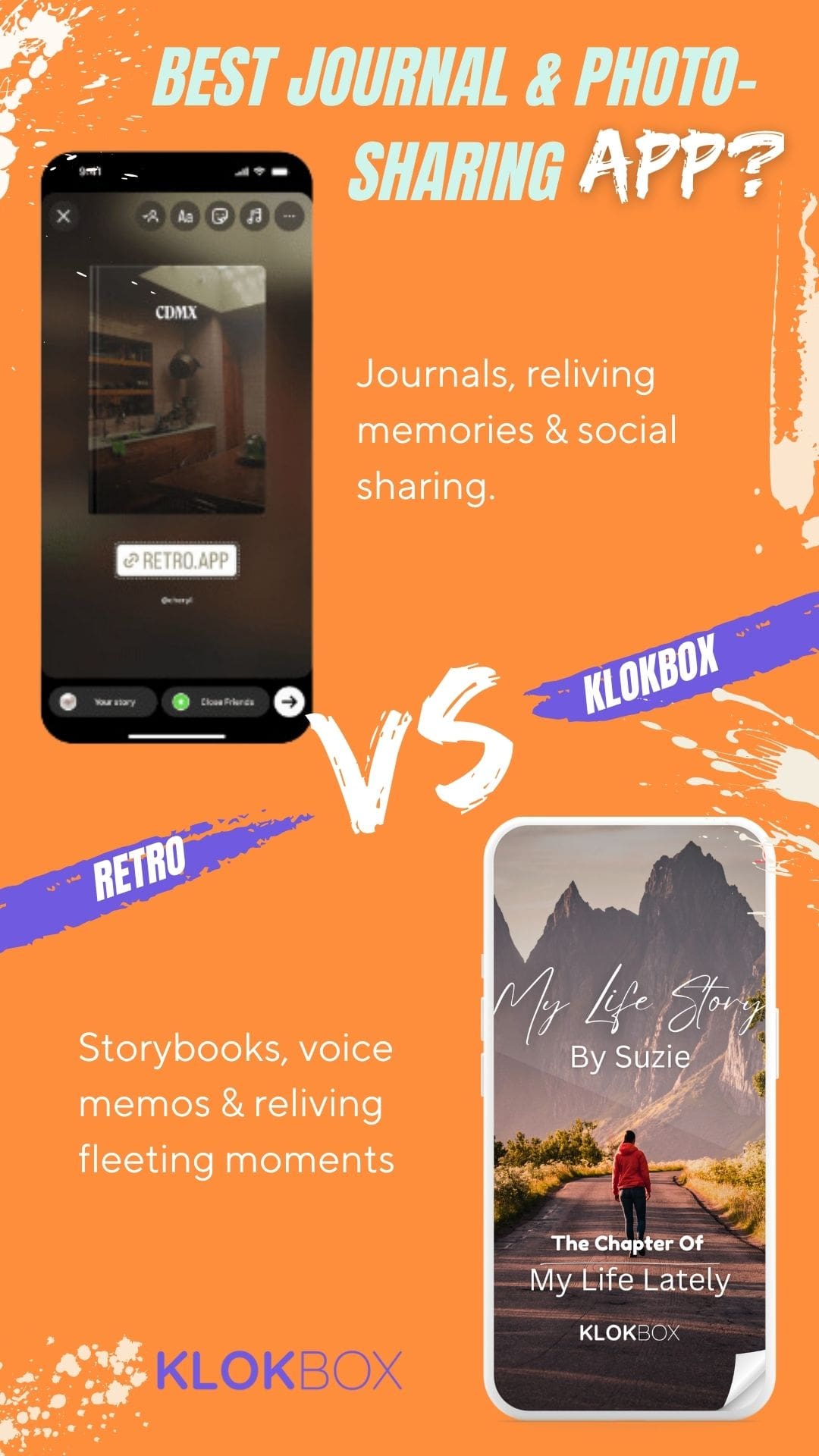 Retro App vs Klokbox. What's the Best Photo Journal & Photo-Sharing App
