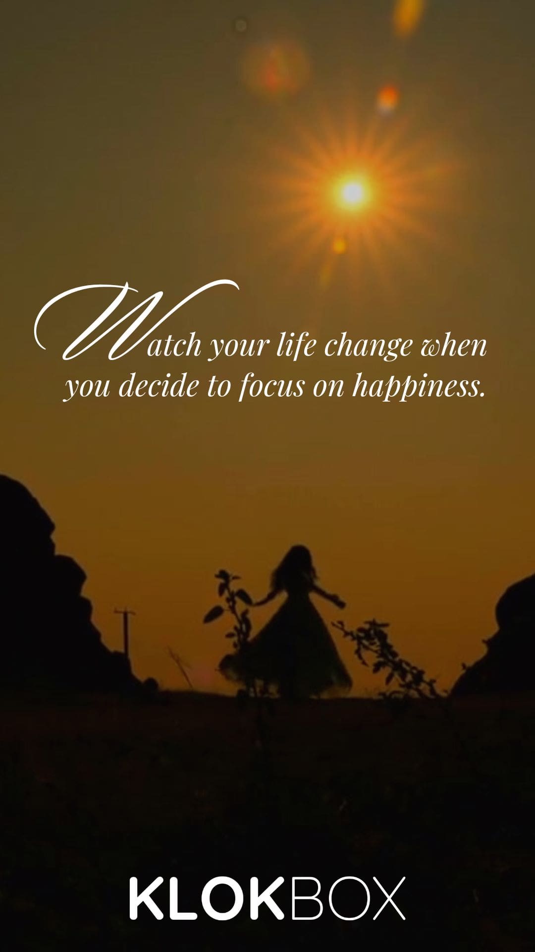 Watch your life change when you decide to focus on happiness. Brown Aesthetic Inspirational Quote Klokbox